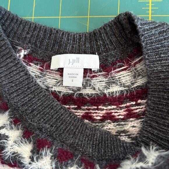 J. Jill Gray Fair Isle Midi Sweater Dress sz Small Long Sleeves - Picture 3 of 6